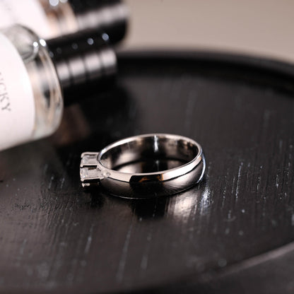 Solid Gold Marquise Moissanite Engagement Ring, 4.5mm Width Anniversary Ring
