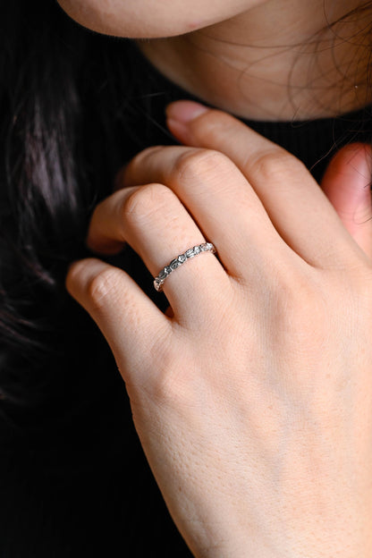 Solid Gold Floral Wedding Band, Nature Inspired Anniversary Ring