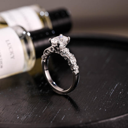 Solid Gold Oval Cut Moissanite Engagement Ring, Anniversary Gift Birthday Gift for Women Wife