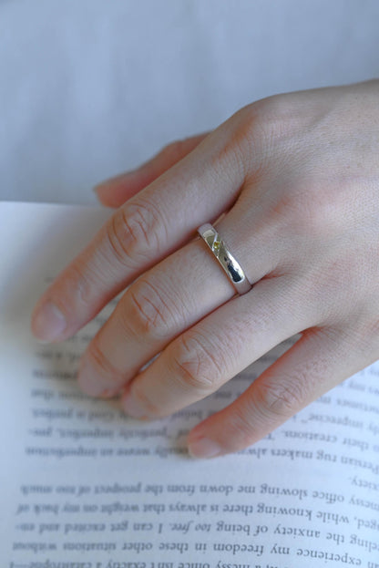 Solid Gold Yellow Sapphire Wedding Band, Matching Ring