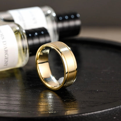 Solid Gold Plain Wedding Band, Wedding Ring, Matching Band, 7mm Wide Ring, Anniversary Gift Birthday Gift Valentine's Day Gift for Women Men