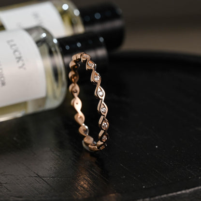 Solid Gold Round Cut Moissanite Wedding Band, Matching Anniversary Ring
