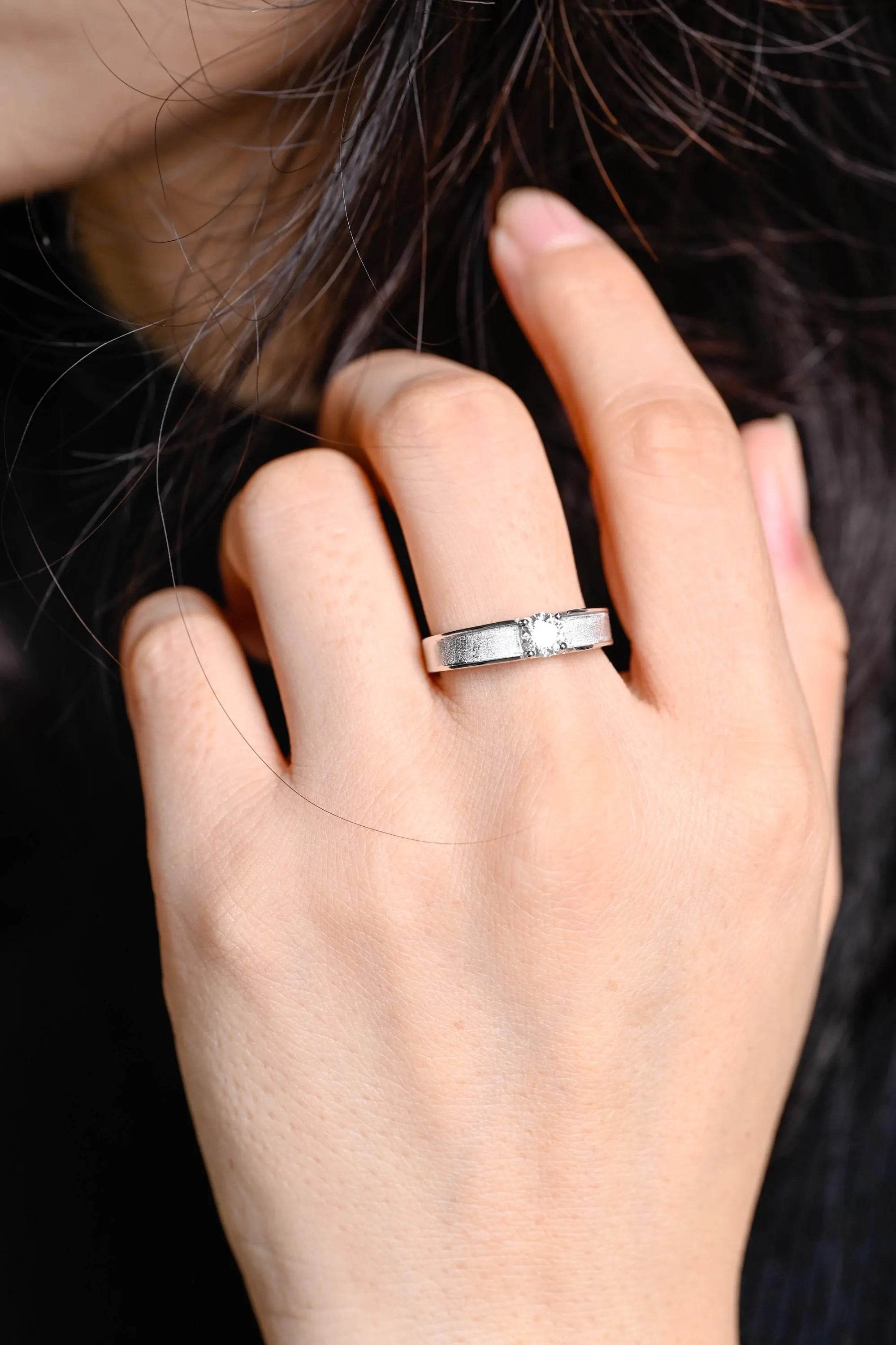 Solid Gold Round Cut Moissanite Wedding Band, Wedding Ring, Matching Band, Anniversary Gift Birthday Gift Valentine's Day Gift for Women
