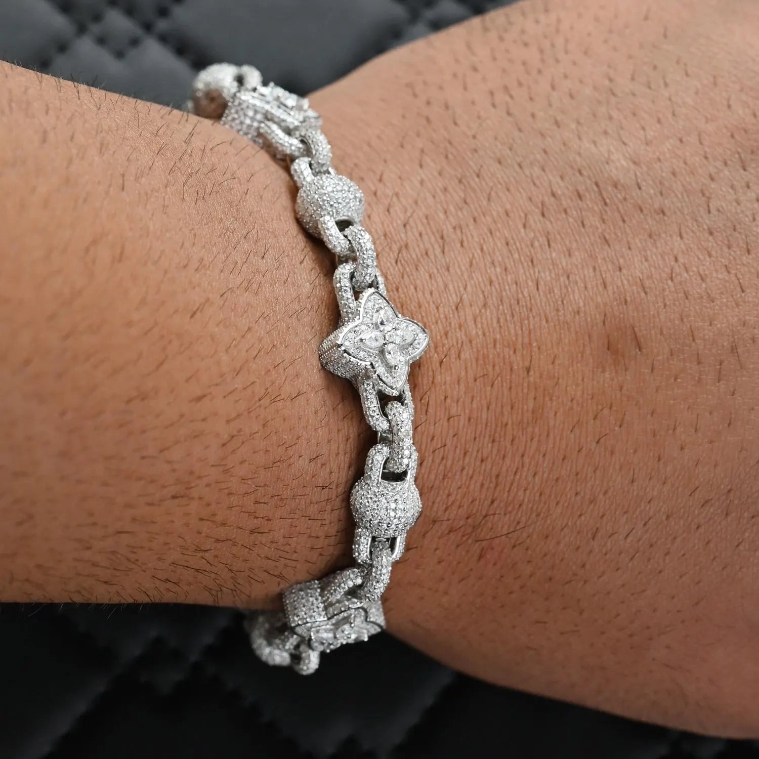 Clover Bracelet VVS Moissanite 925 Sterling Silver Passes Diamond Tester | 13.95 CTW Moissanites