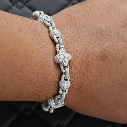 Clover Bracelet VVS Moissanite 925 Sterling Silver Passes Diamond Tester | 13.95 CTW Moissanites