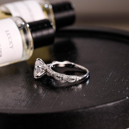 Solid Gold Oval Cut Moissanite Engagement Ring, Anniversary Gift Birthday Gift for Women Wife