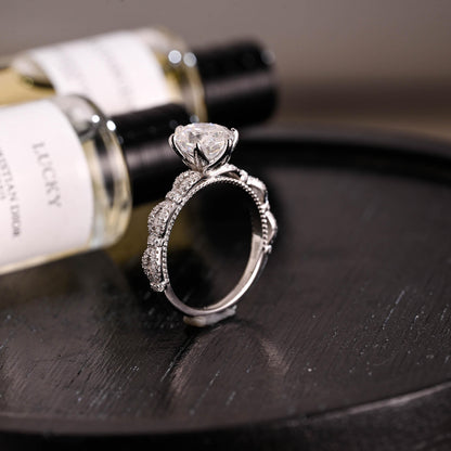Solid Gold Oval Cut Moissanite Engagement Ring, Anniversary Gift Birthday Gift for Women Wife
