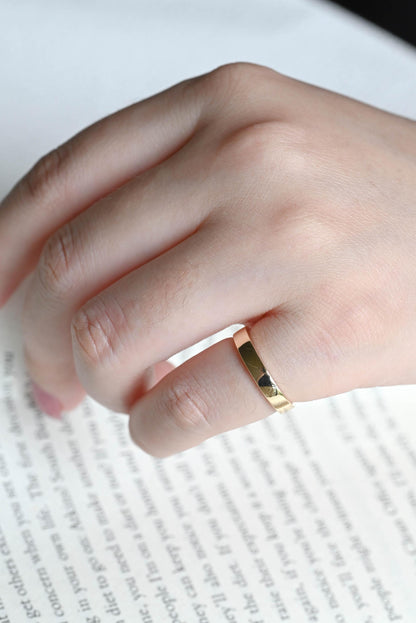 Solid Gold Plain Wedding Band, 3mm Matching Band, Matching Ring, Stackable Wedding Ring, Wedding Accessories, Anniversary Gifts, Cigar Band