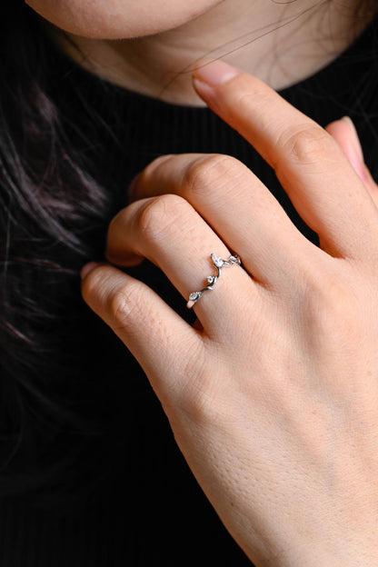 Solid Gold Marquise Moissanite Wedding Band, Anniversary Ring