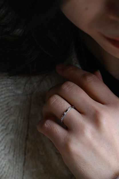 Solid Gold Round Cut Moissanite Wedding Band, Matching Ring