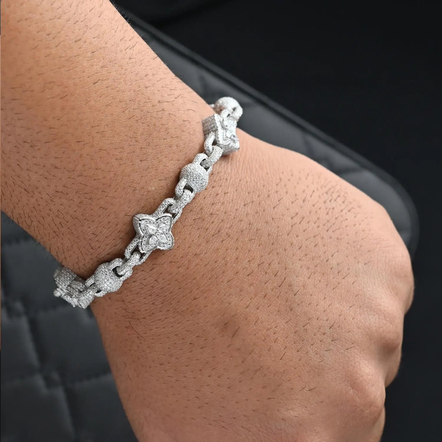 Clover Bracelet VVS Moissanite 925 Sterling Silver Passes Diamond Tester | 13.95 CTW Moissanites
