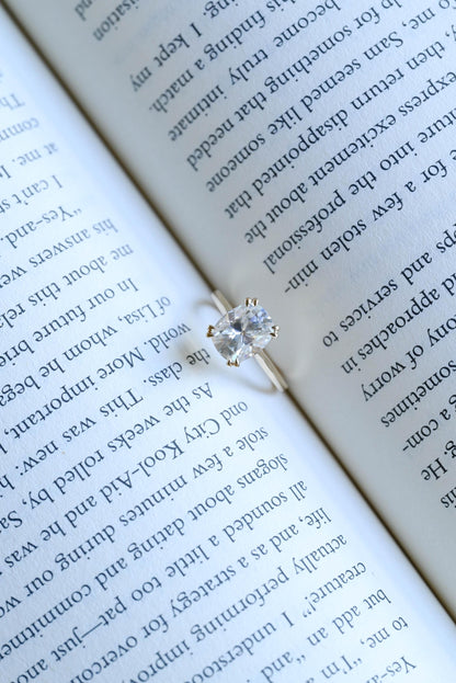 Old Mine Elongated Cushion Cut Moissanite Engagement Ring, Solid Gold Proposal Ring, Promise Ring, Wedding Ring, Anniversary Gift for Women