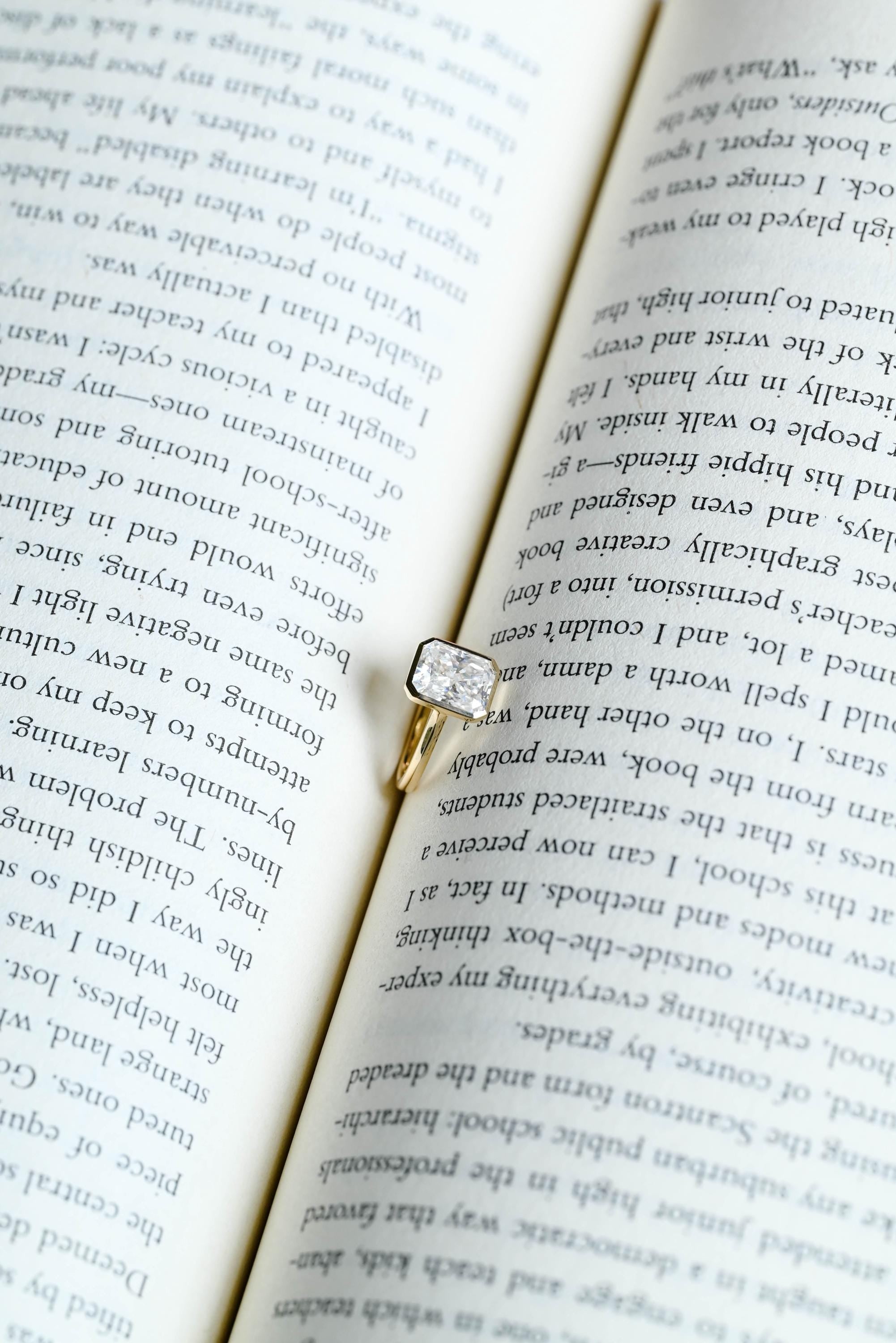 Solid Gold Radiant Cut Moissanite Engagement Ring, Anniversary Gift Birthday Gift for Women Wife