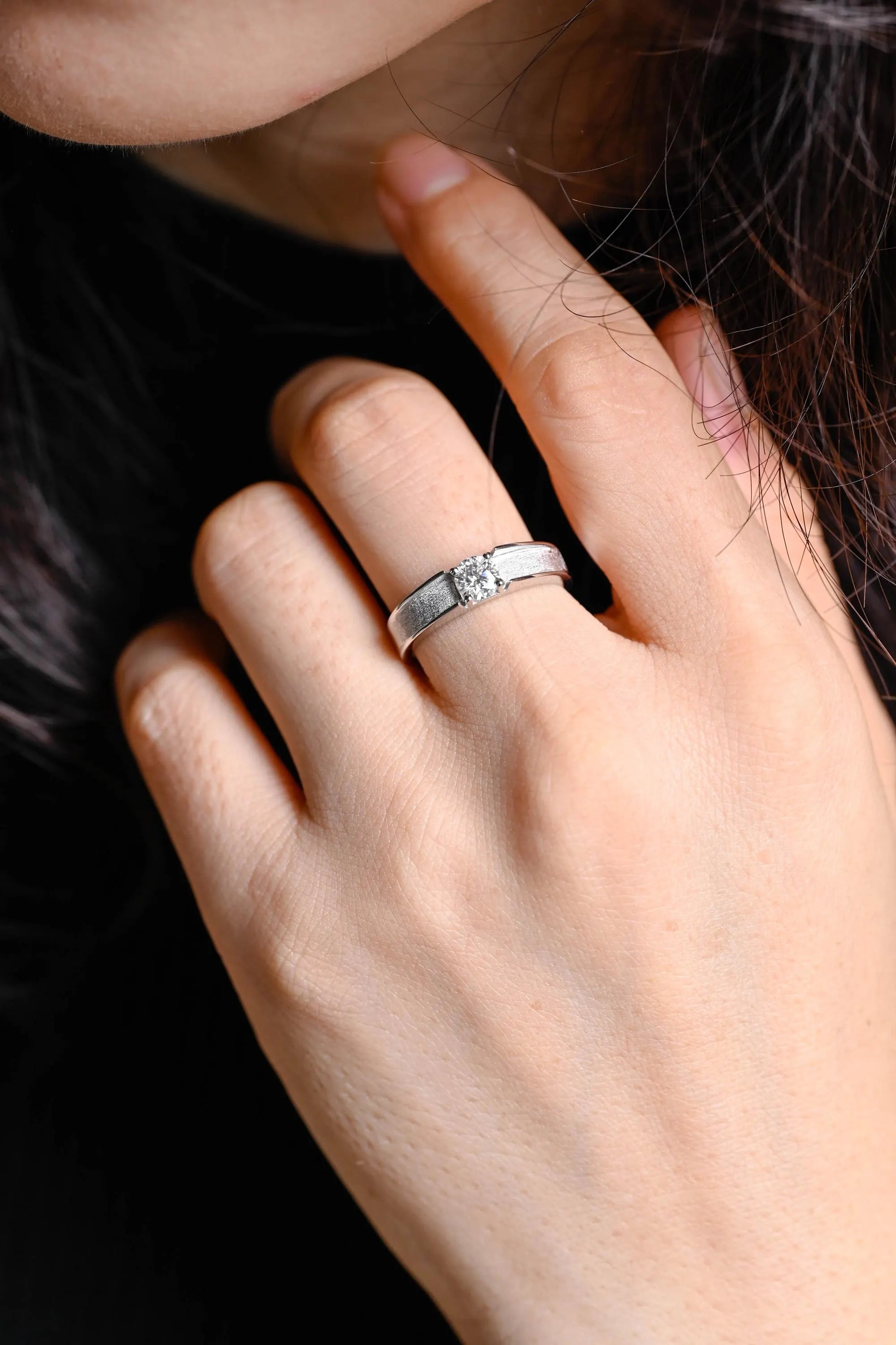 Solid Gold Round Cut Moissanite Wedding Band, Wedding Ring, Matching Band, Anniversary Gift Birthday Gift Valentine's Day Gift for Women