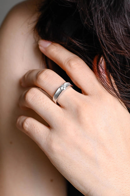 Solid Gold Round Cut Moissanite Wedding Band, Wedding Ring, Matching Band, Anniversary Gift Birthday Gift Valentine's Day Gift for Women