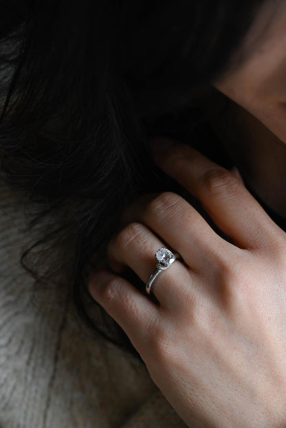 Solid Gold Oval Cut Moissanite Engagement Ring, Anniversary Gift Birthday Gift for Women Wife