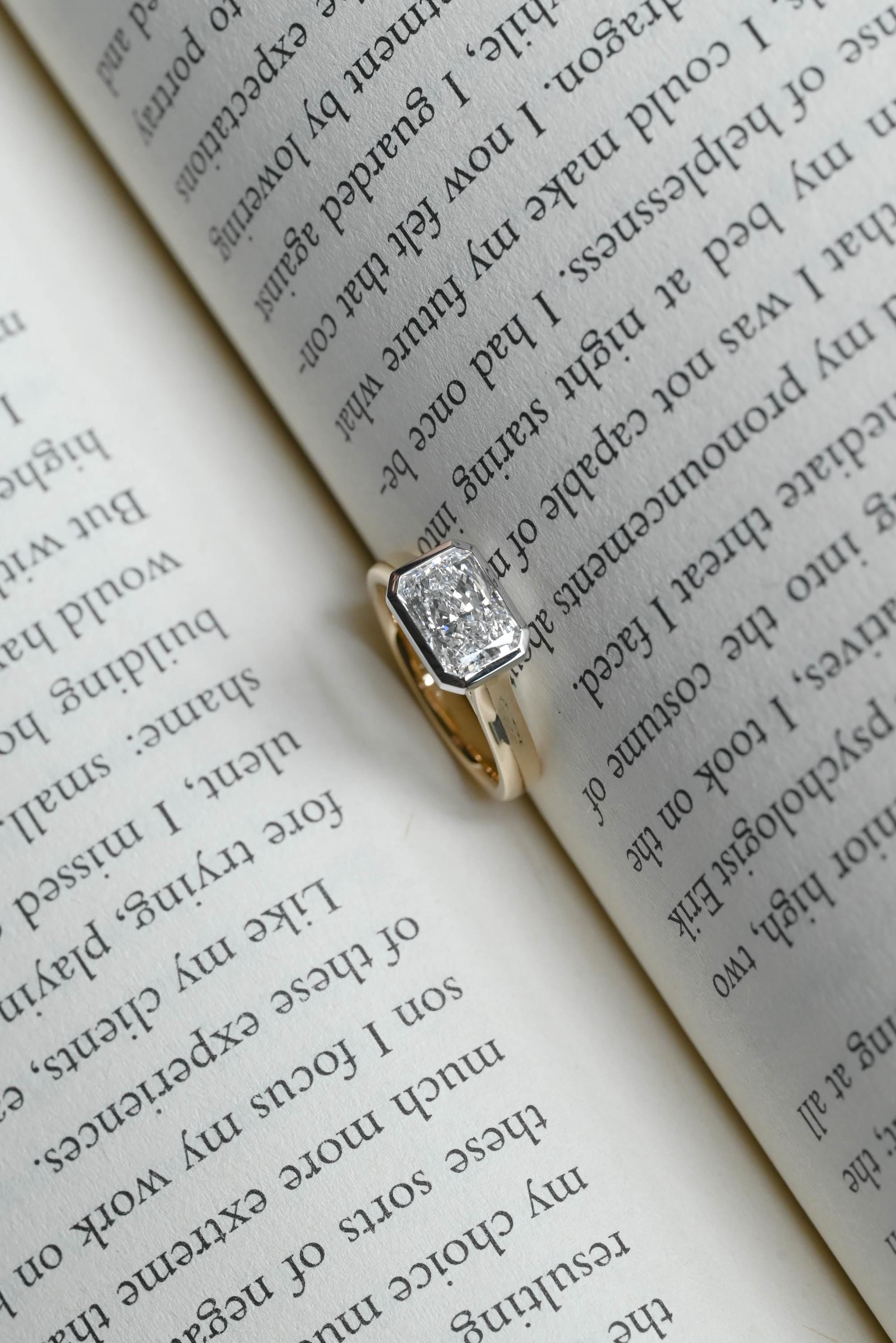 Solid Gold 3mm Radiant Cut Solitaire Moissanite Engagement Ring, Anniversary Gift for Her