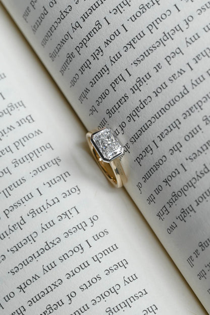 Solid Gold 3mm Radiant Cut Solitaire Moissanite Engagement Ring, Anniversary Gift for Her