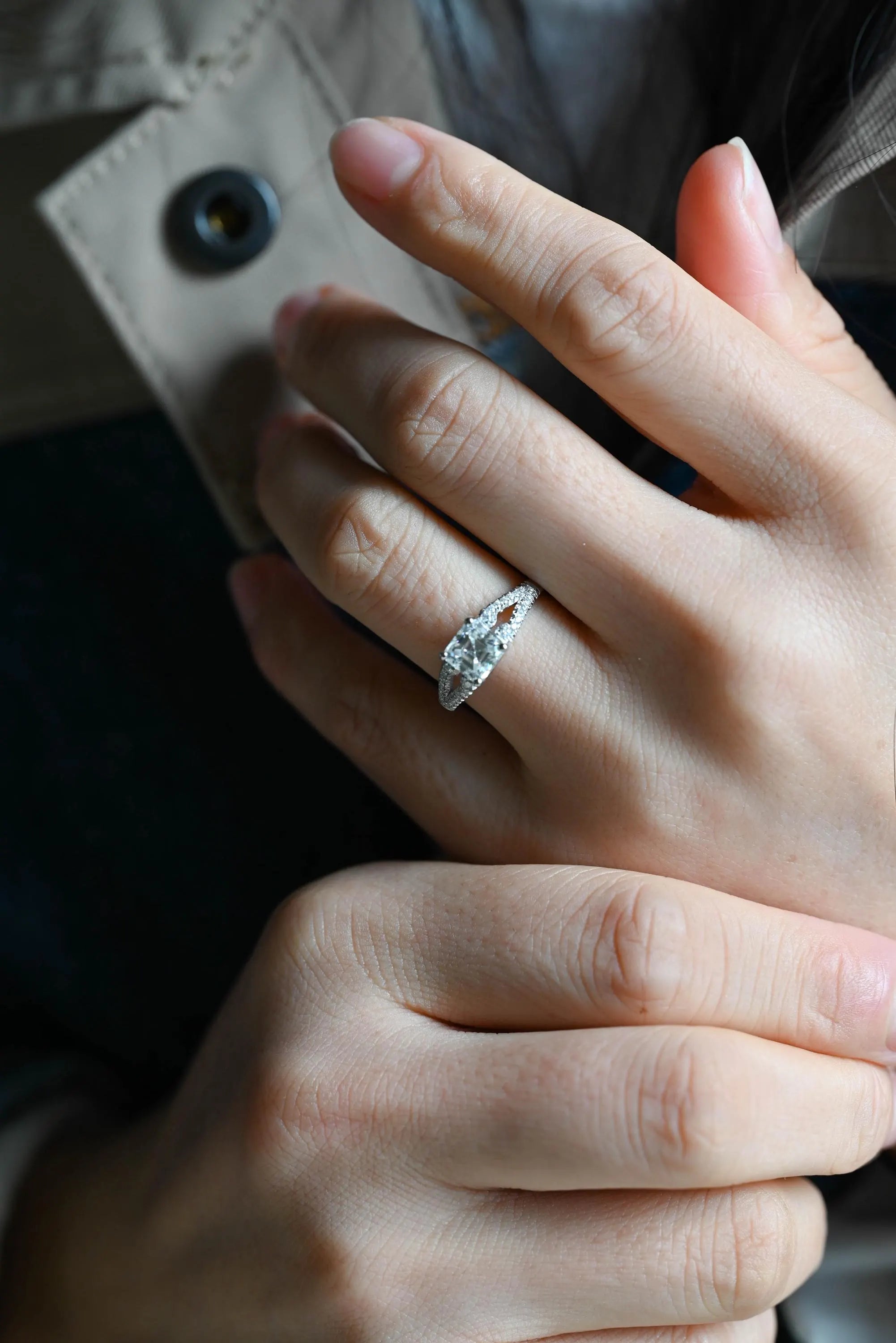 Solid Gold Asscher Cut Moissanite Engagement Ring, Proposal Ring, Promise Ring, Wedding Ring, Anniversary Gift Birthday Gift for Women Wife