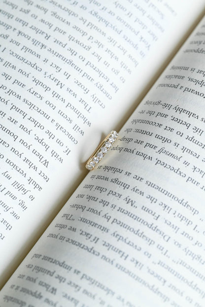 Solid Gold 3.5mm Moissanite Wedding Band, Round Cut Anniversary Ring