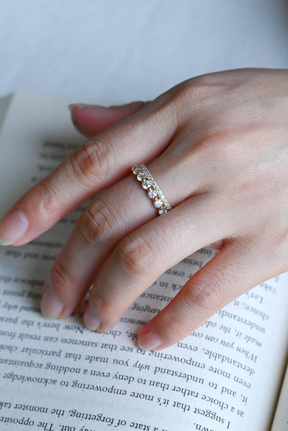 Solid Gold Round Cut Moissanite Wedding Band, Anniversary Ring