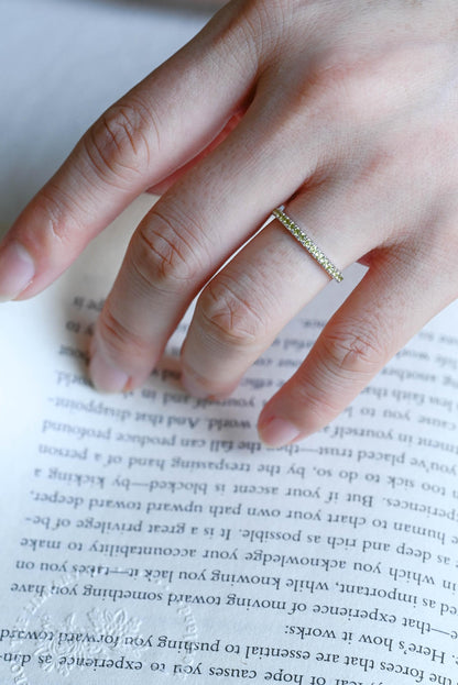 Solid Gold Yellow Sapphire Wedding Band, Matching Ring