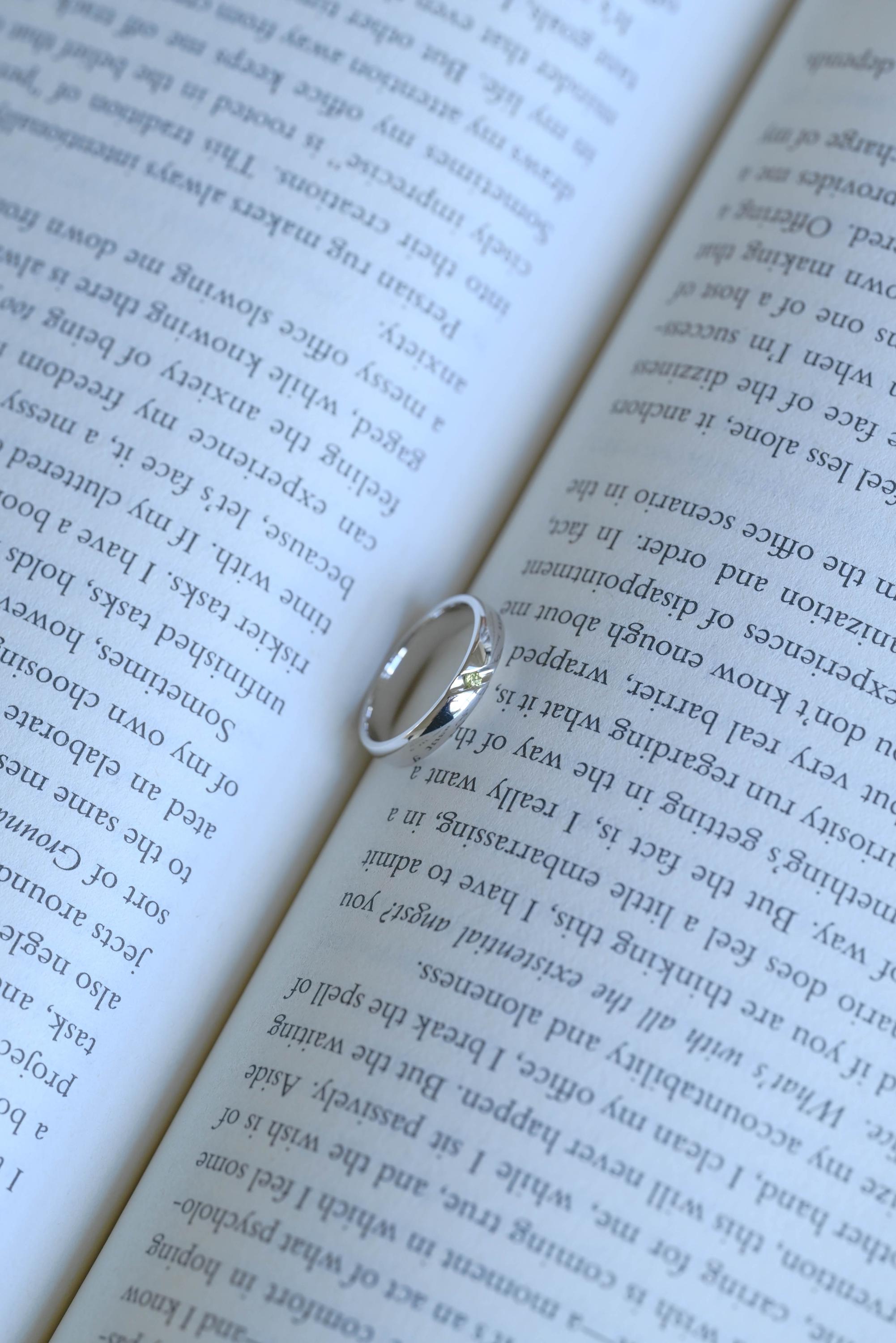 Solid Gold Yellow Sapphire Wedding Band, Matching Ring
