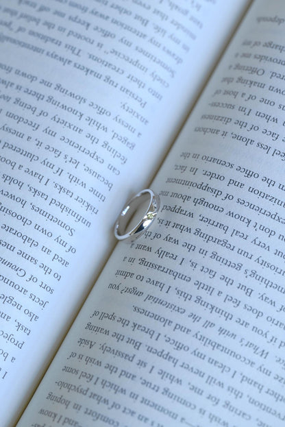 Solid Gold Yellow Sapphire Wedding Band, Matching Ring