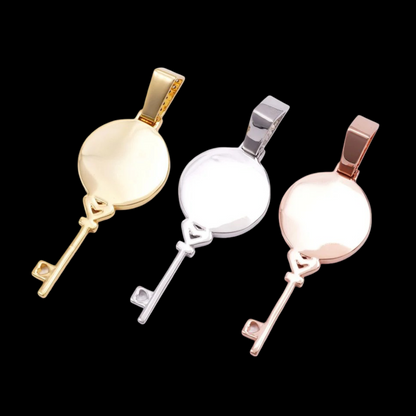 Moissanite VVS Diamond Round Hanging Key Photo Pendant