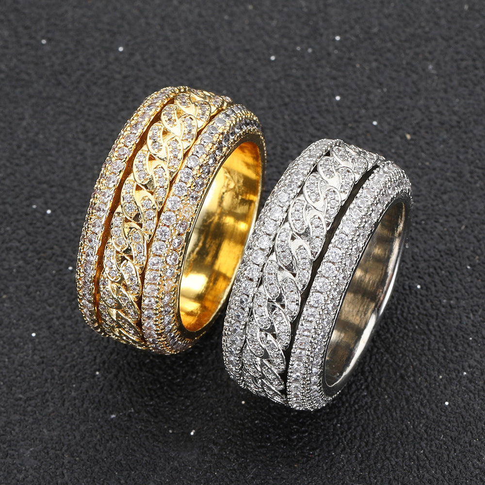 925 Silver Moissanite (VVS) Diamond Cuban Link Custom Ring