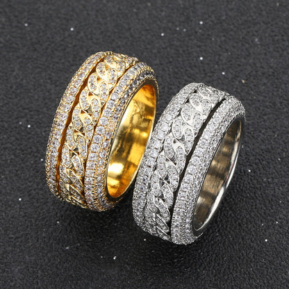 925 Silver Moissanite (VVS) Diamond Cuban Link Custom Ring