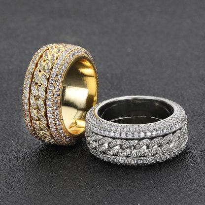 925 Silver Moissanite (VVS) Diamond Cuban Link Custom Ring