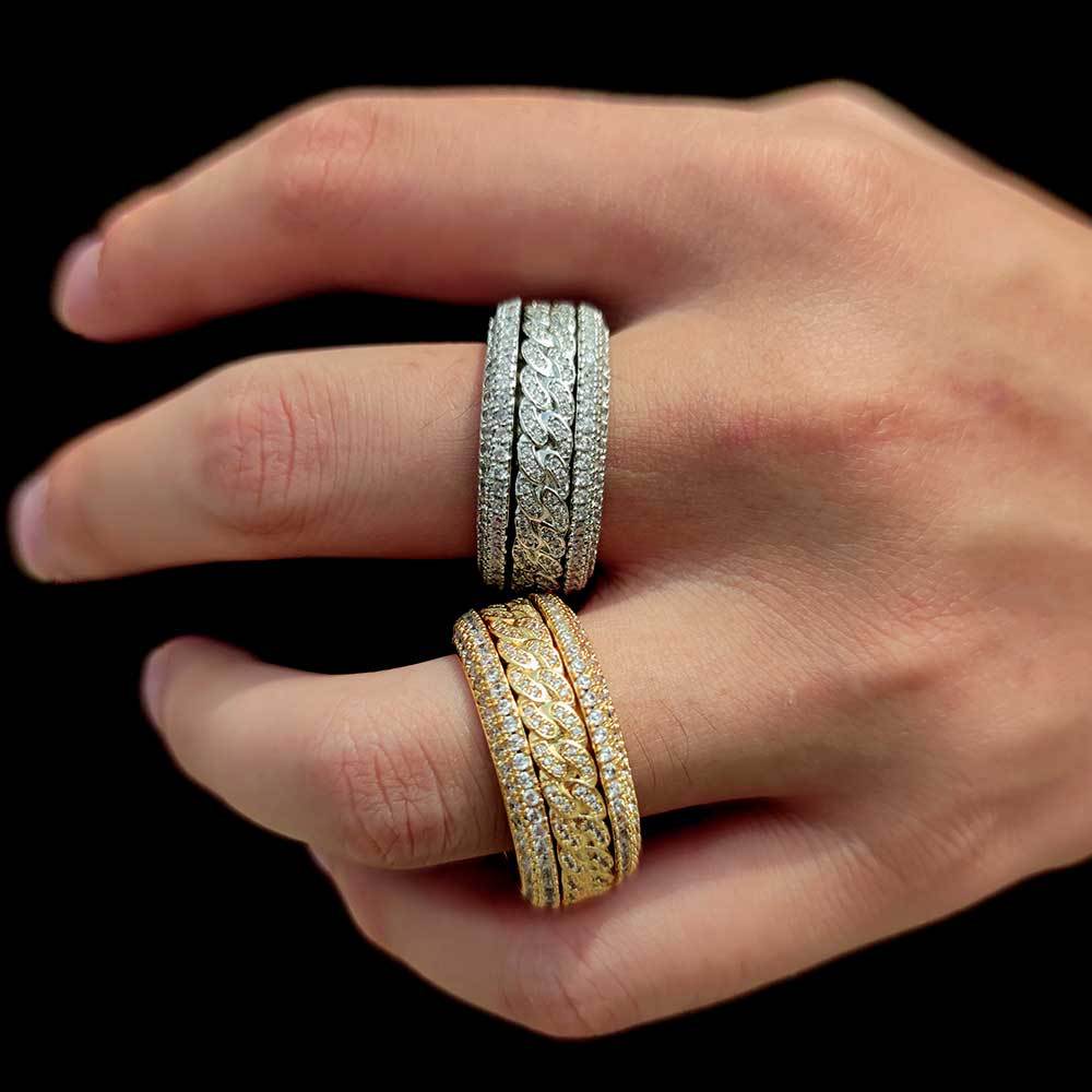 925 Silver Moissanite (VVS) Diamond Cuban Link Custom Ring