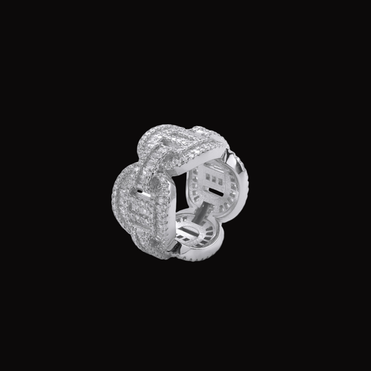 Luxury Iced Out Moissanite VVS Round Diamond Band Ring