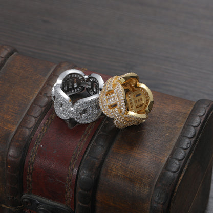 Luxury Iced Out Moissanite VVS Round Diamond Band Ring