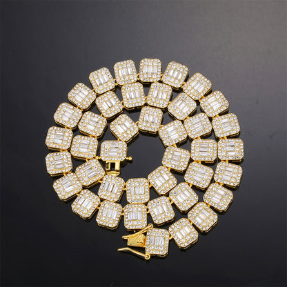 Moissanite VVS Baguette Tennis Diamond Chain