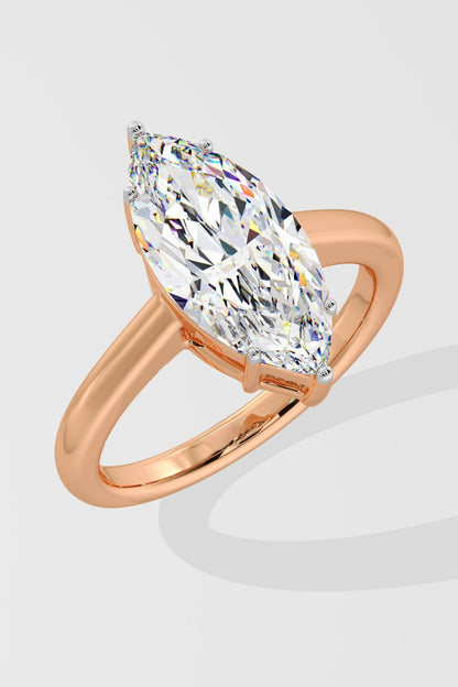 Stunning 3 CT Marquise-Cut Lab-Grown Diamond 6-Prong Solitaire Ring