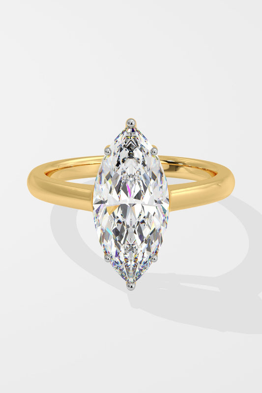 Stunning 3 CT Marquise-Cut Lab-Grown Diamond 6-Prong Solitaire Ring