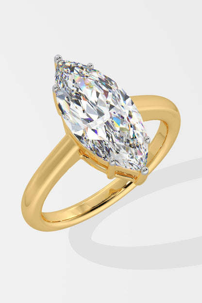 Stunning 3 CT Marquise-Cut Lab-Grown Diamond 6-Prong Solitaire Ring