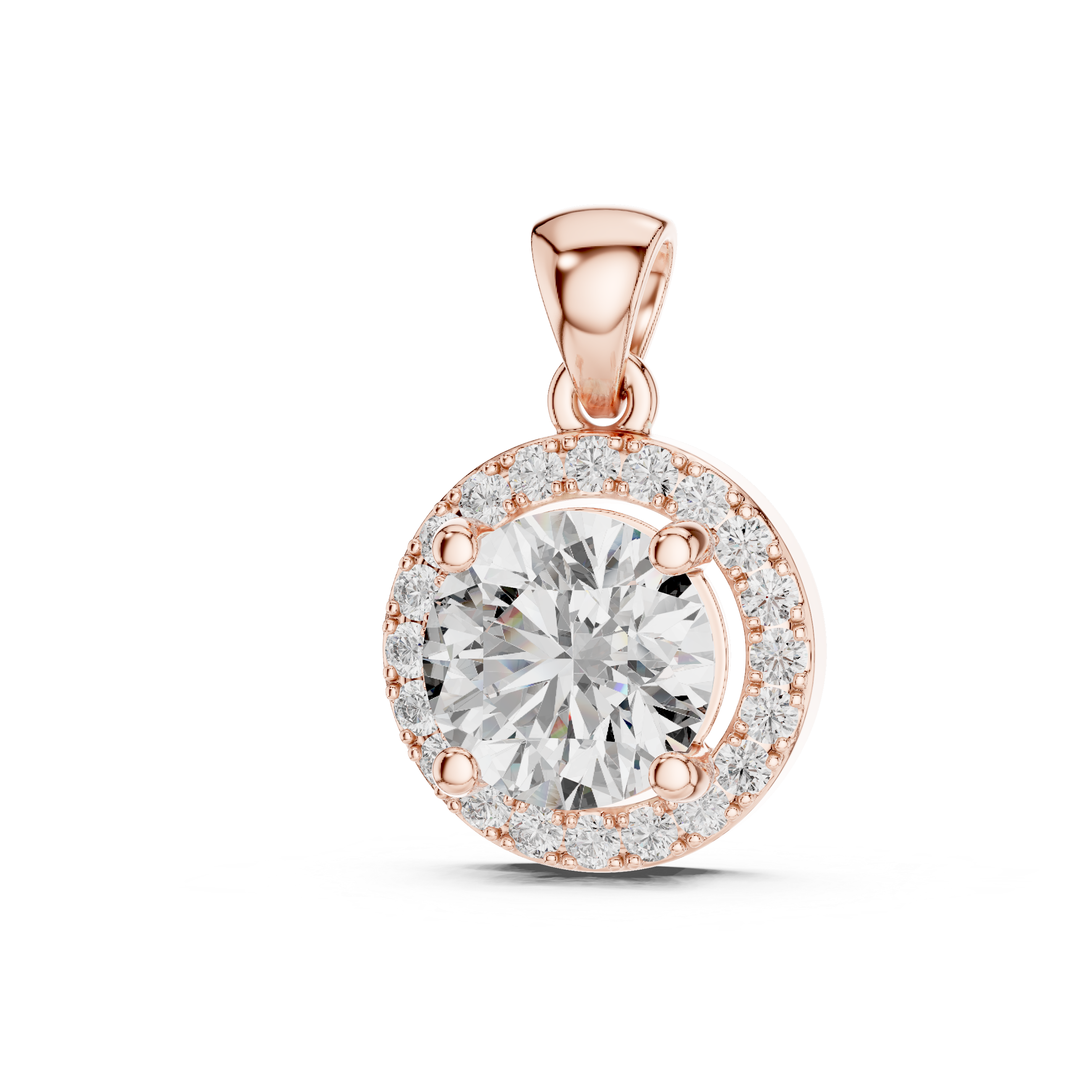Elegant 3 CT Round-Cut Diamond 4-Prong Solitaire Pendant