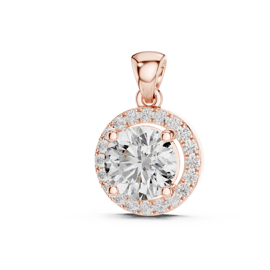 Elegant 3 CT Round-Cut Diamond 4-Prong Solitaire Pendant