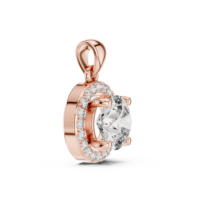 Elegant 3 CT Round-Cut Diamond 4-Prong Solitaire Pendant