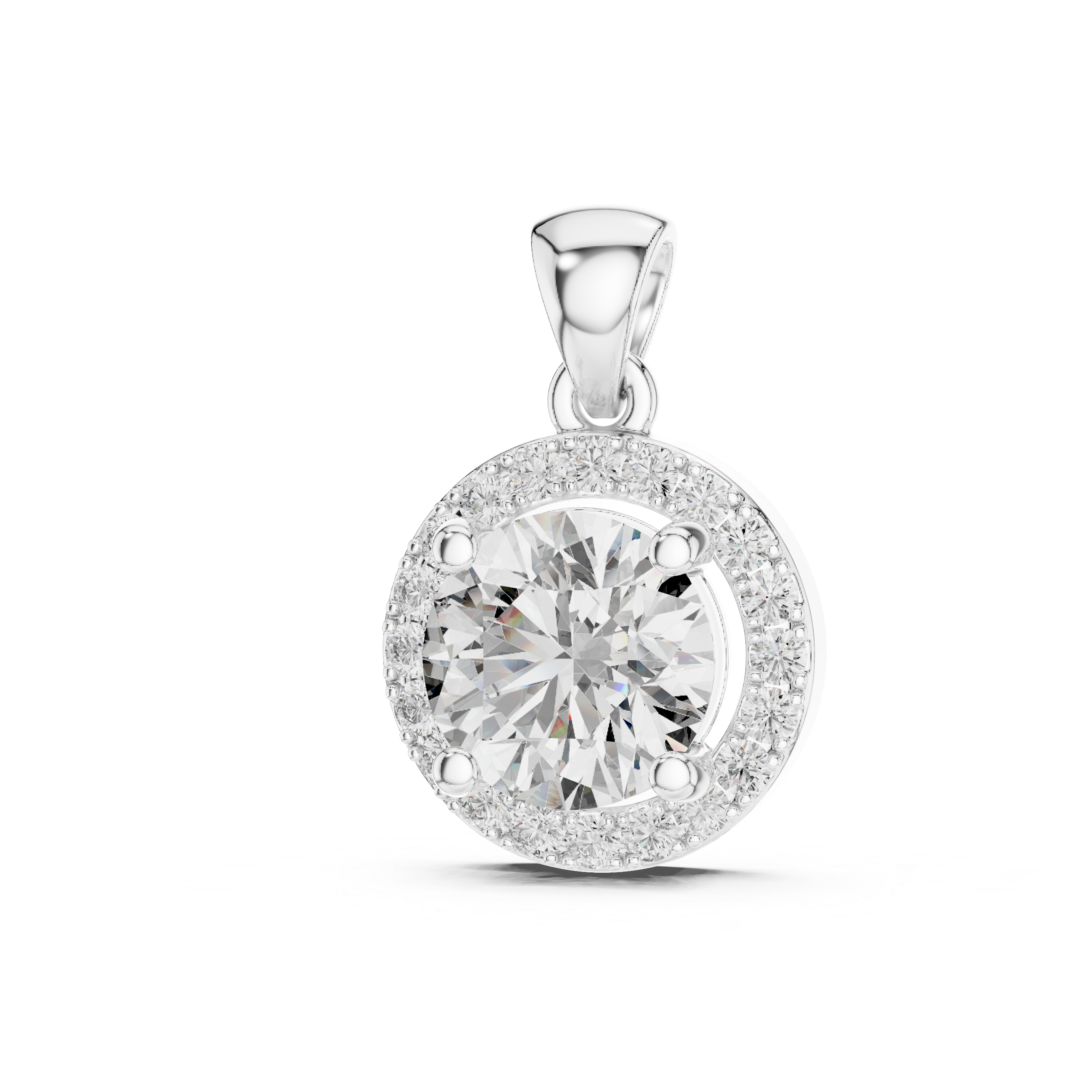 Elegant 3 CT Round-Cut Diamond 4-Prong Solitaire Pendant