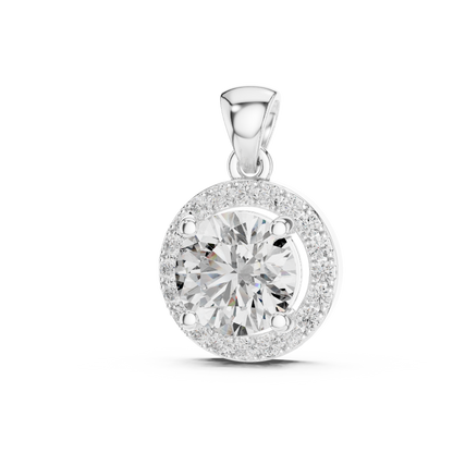 Elegant 3 CT Round-Cut Diamond 4-Prong Solitaire Pendant