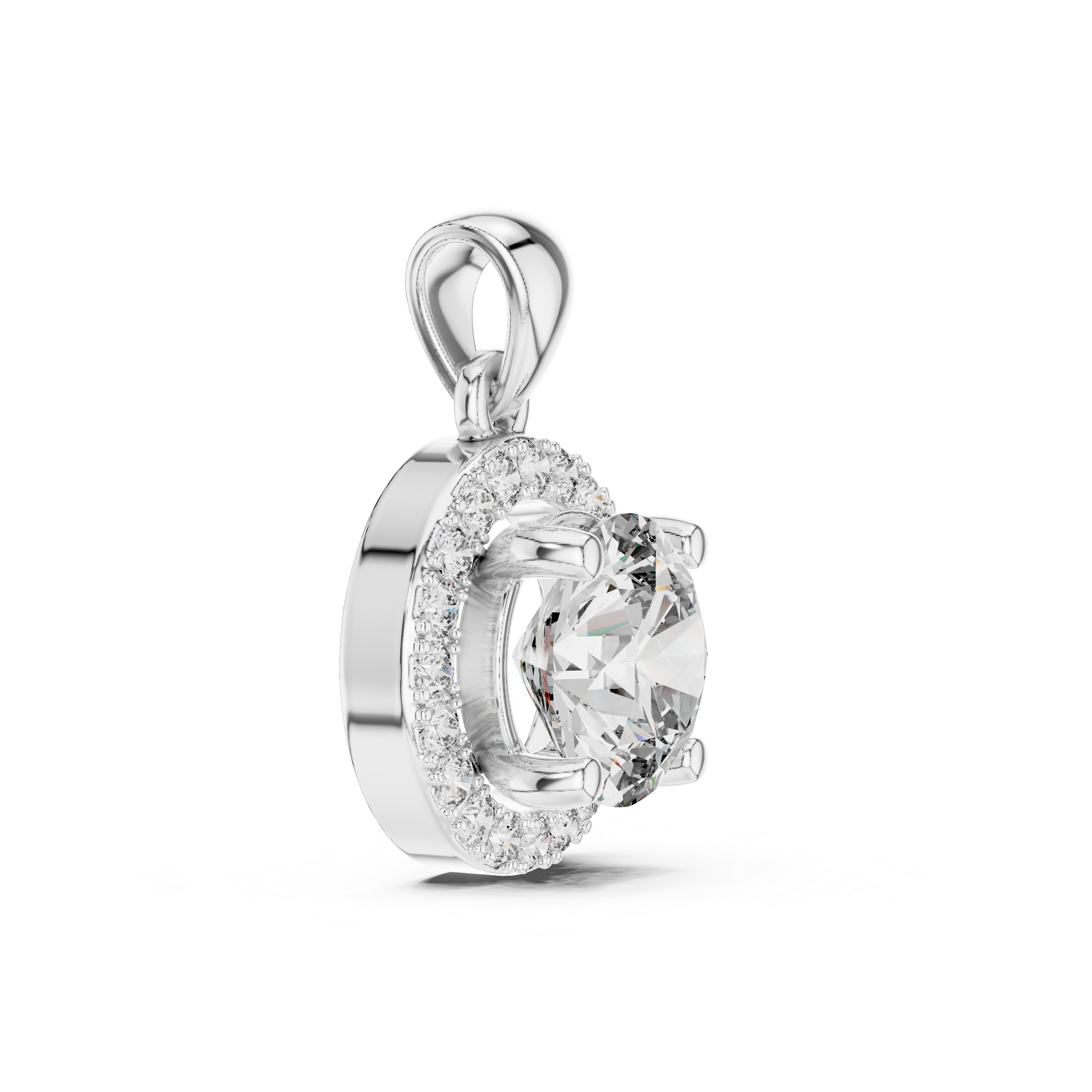 Elegant 3 CT Round-Cut Diamond 4-Prong Solitaire Pendant