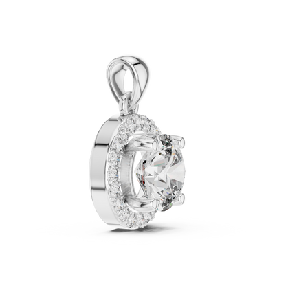 Elegant 3 CT Round-Cut Diamond 4-Prong Solitaire Pendant