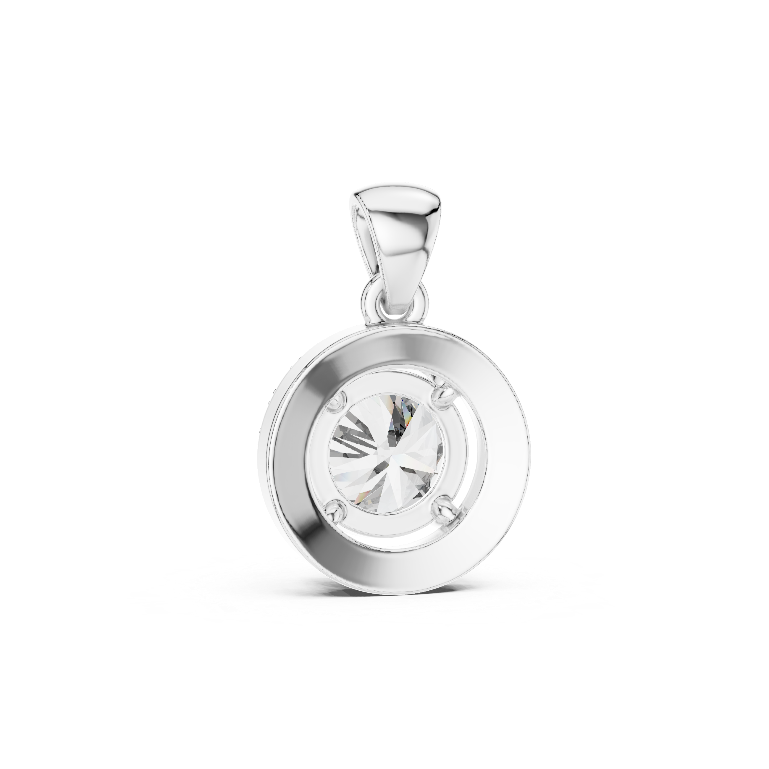 Elegant 3 CT Round-Cut Diamond 4-Prong Solitaire Pendant