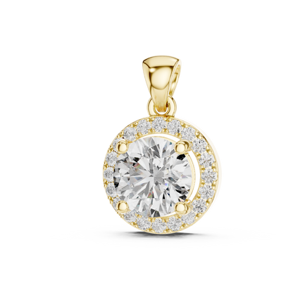 Elegant 3 CT Round-Cut Diamond 4-Prong Solitaire Pendant