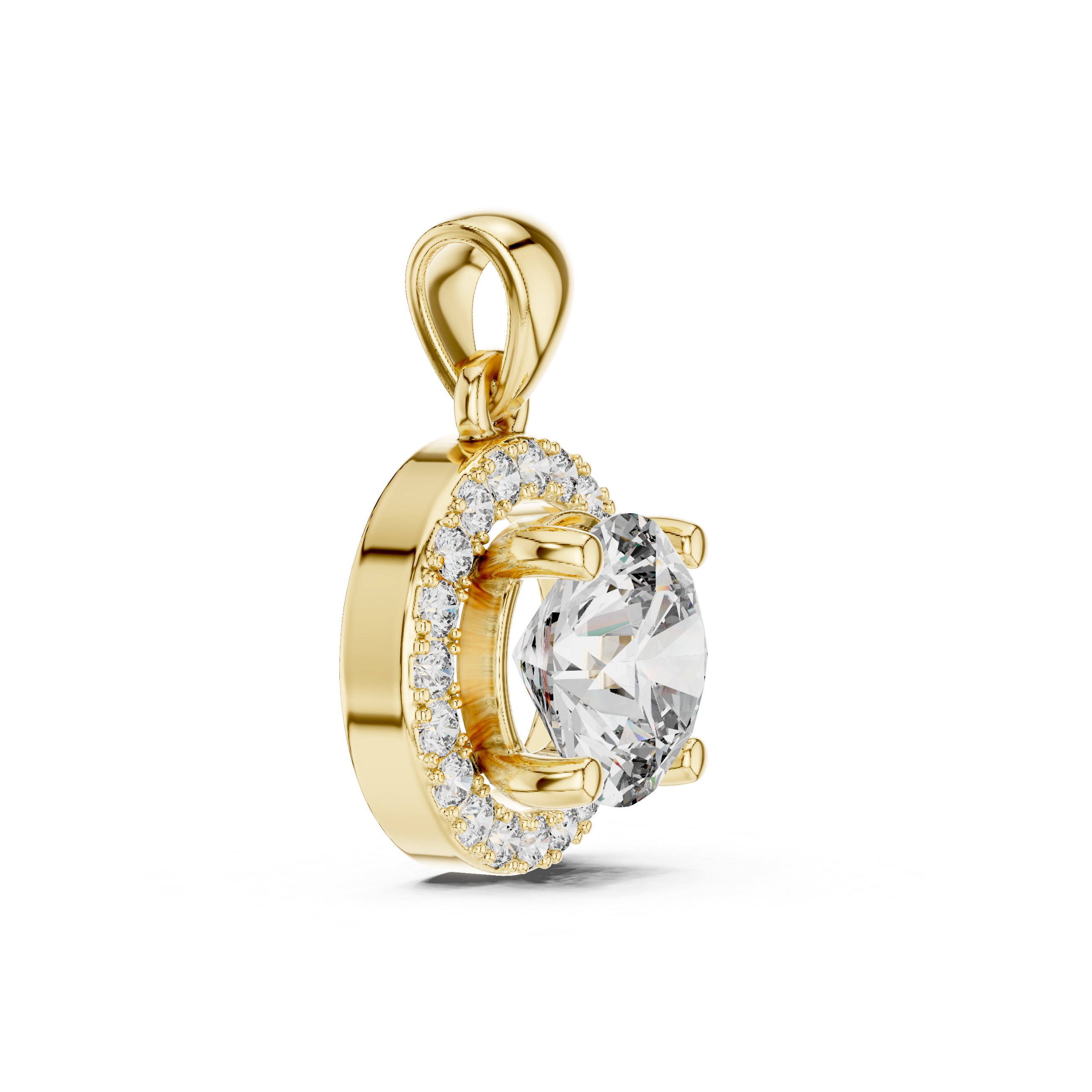 Elegant 3 CT Round-Cut Diamond 4-Prong Solitaire Pendant
