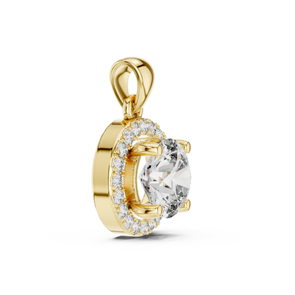 Elegant 3 CT Round-Cut Diamond 4-Prong Solitaire Pendant